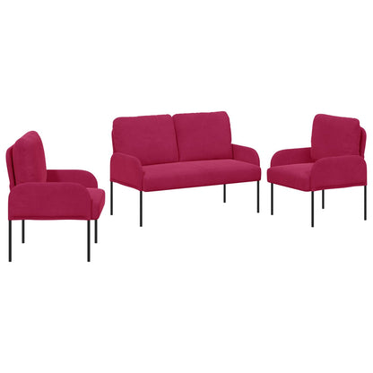 Set divani 3 pcs Rosso Vino 115 x 56 x 80 cm Legno compensato