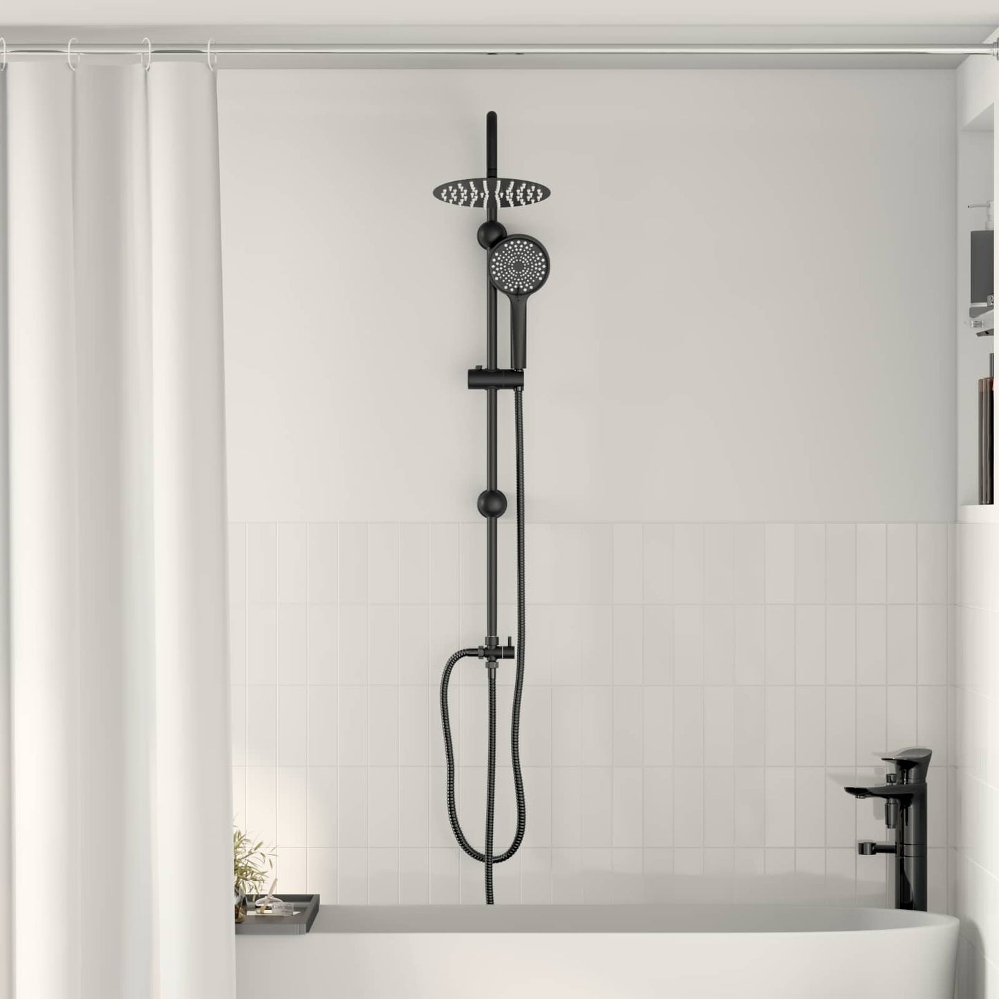 Sistema Doccia Nero 47 x 20 x 95 cm Acciaio inossidabile