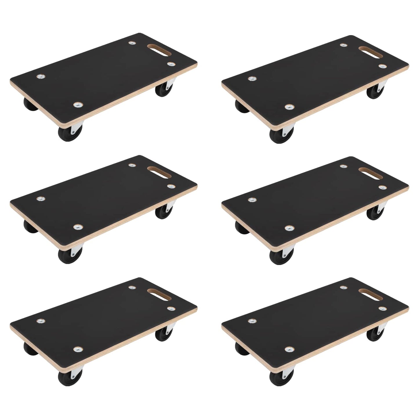 Carrello di Trasporto 6 pcs Grigio Legno compensato