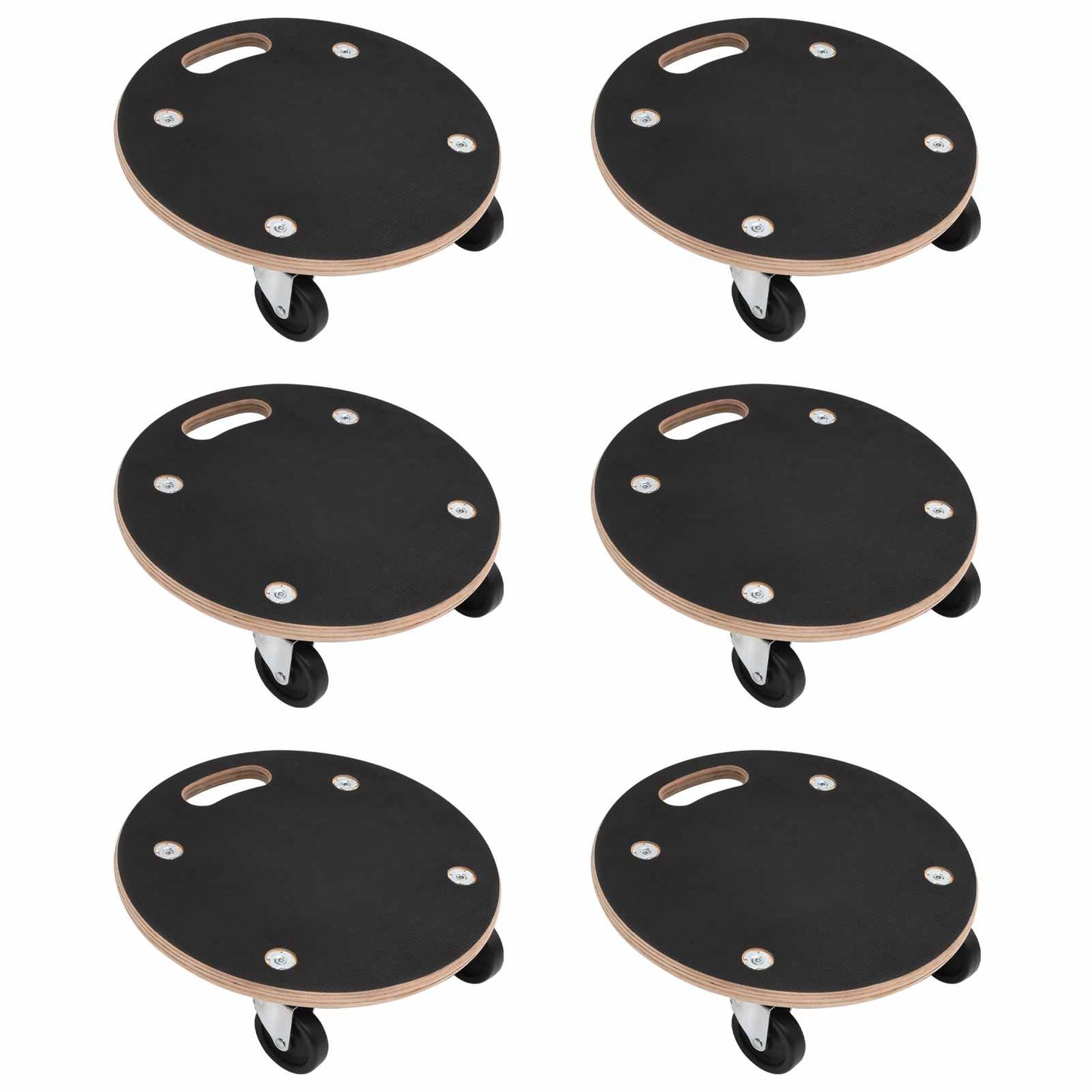 Carrello di Trasporto 6 pcs Grigio Legno compensato