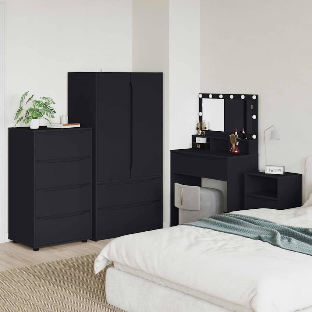 Armadi di Stoccaggio 2 pcs Nero 60 x 48 x 105 cm