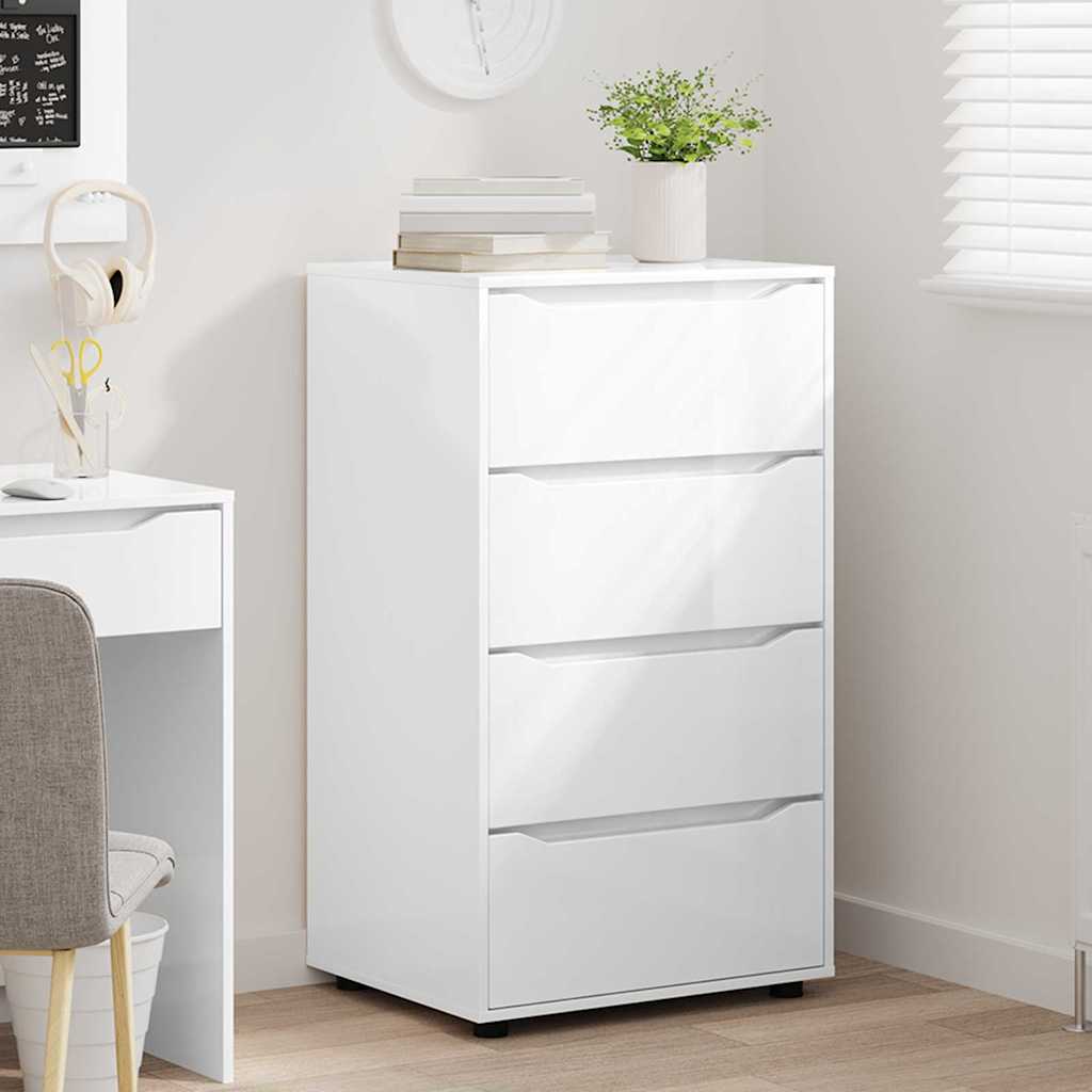 Armadi di Stoccaggio 2 pcs Bianco Lucido 60 x 48 x 105 cm