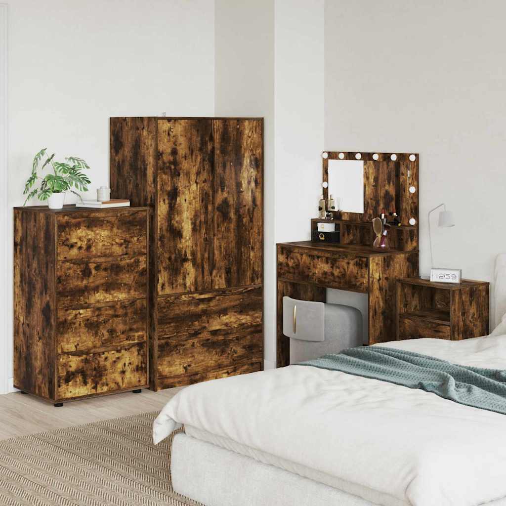 Armadi di Stoccaggio 2 pcs Rovere fumÃ© 60 x 48 x 105 cm