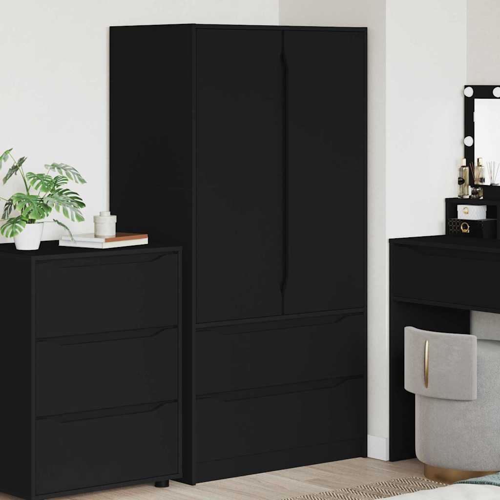 Armadietto Nero 79,5 x 49 x 156 cm Legno ingegnerizzato