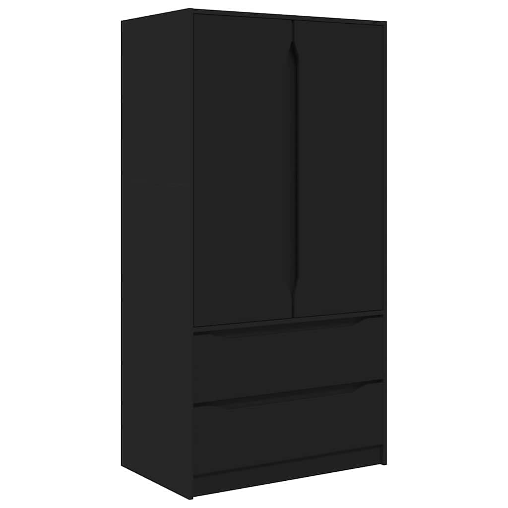 Armadietto Nero 79,5 x 49 x 156 cm Legno ingegnerizzato
