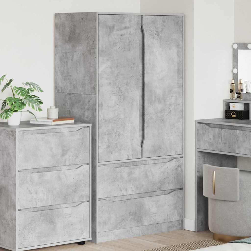 Armadietto con cassetto Grigio Cemento 79,5 x 49 x 156 cm