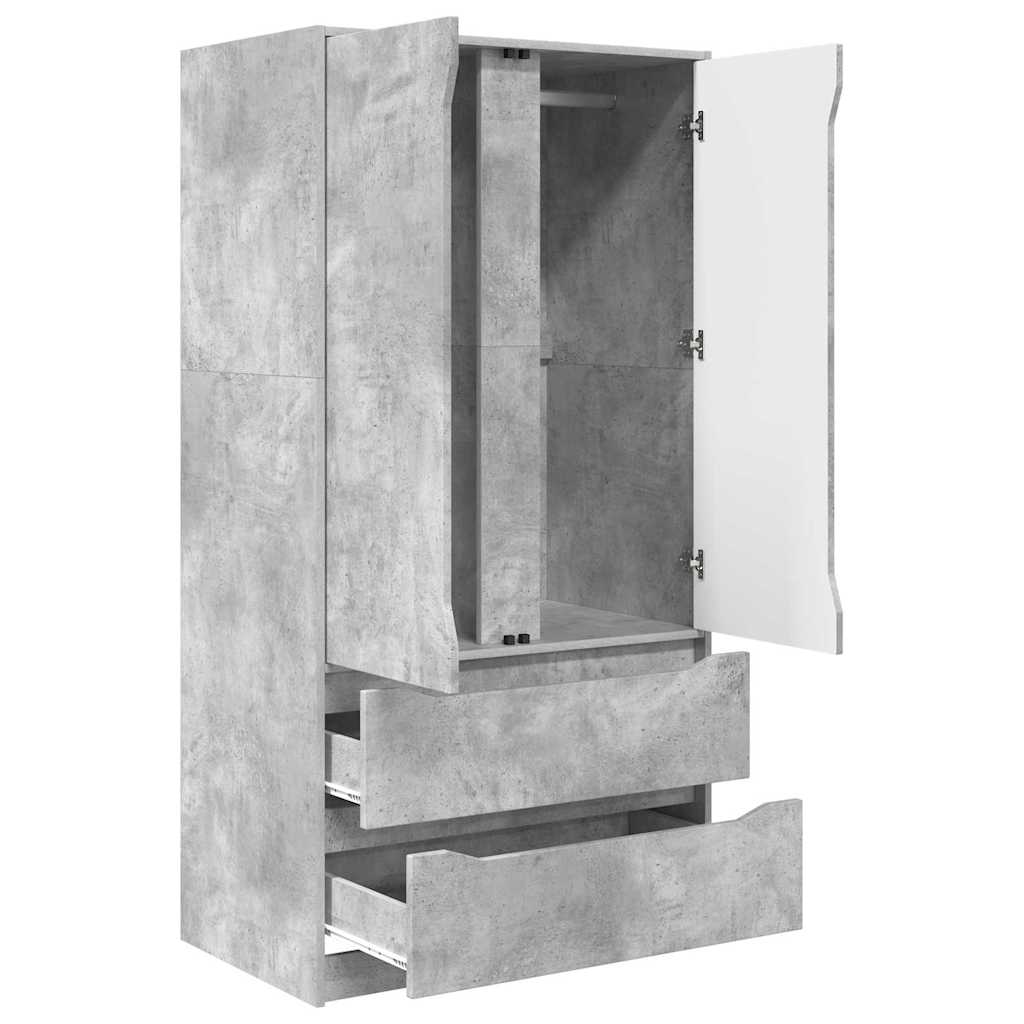 Armadietto con cassetto Grigio Cemento 79,5 x 49 x 156 cm