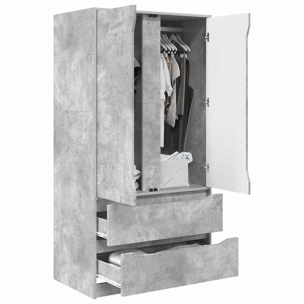 Armadietto con cassetto Grigio Cemento 79,5 x 49 x 156 cm