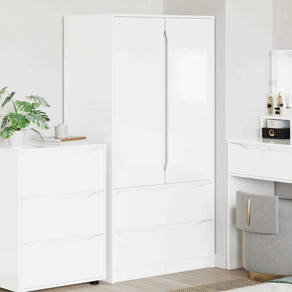 Armadietto con cassetto Bianco Lucido 79,5 x 49 x 156 cm