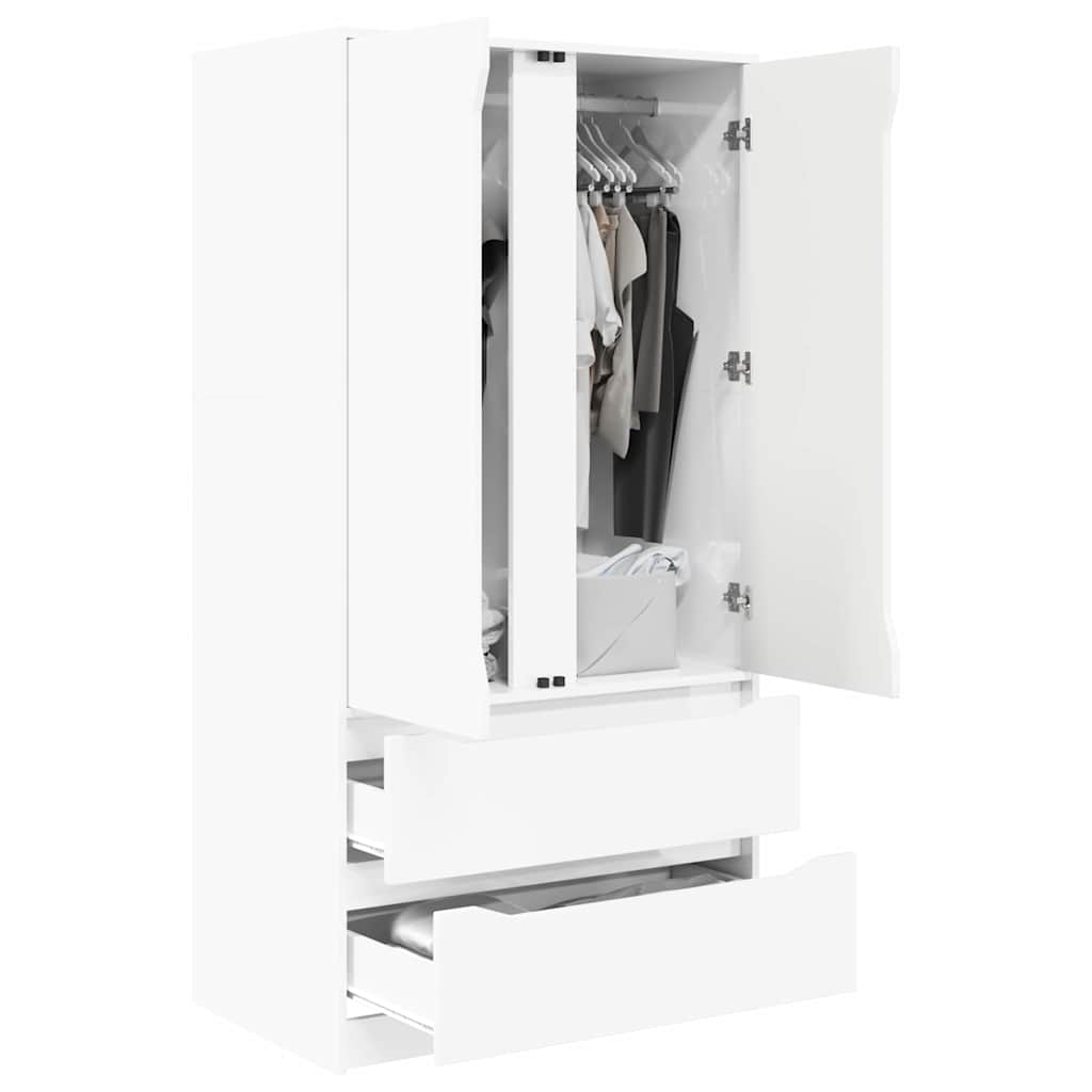 Armadietto con cassetto Bianco Lucido 79,5 x 49 x 156 cm