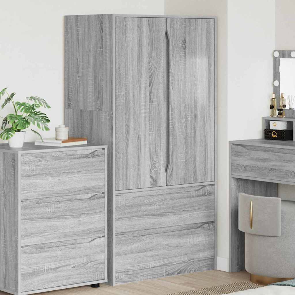 Armadietto con cassetto Sonoma grigia 79,5 x 49 x 156 cm
