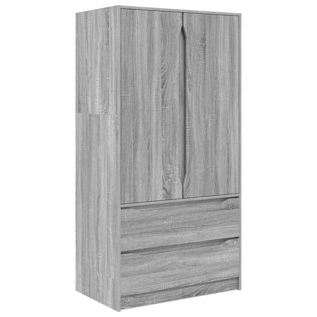 Armadietto con cassetto Sonoma grigia 79,5 x 49 x 156 cm