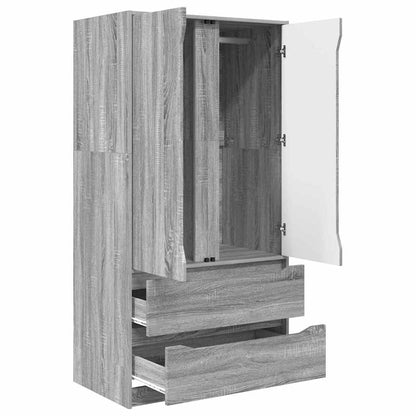 Armadietto con cassetto Sonoma grigia 79,5 x 49 x 156 cm