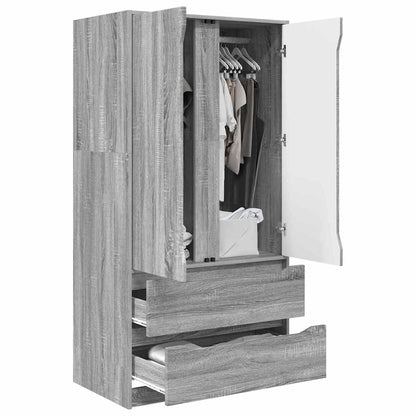Armadietto con cassetto Sonoma grigia 79,5 x 49 x 156 cm