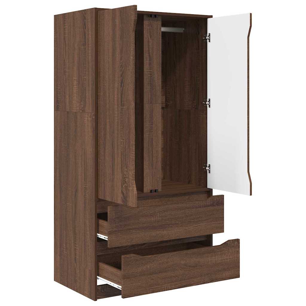 Armadietto con cassetto Quercia marrone 79,5 x 49 x 156 cm