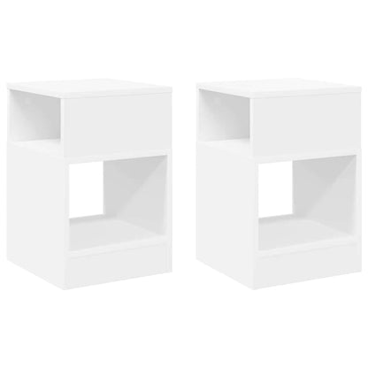 Tavolino 2 pcs Bianco 30,5 x 30 x 45 cm Legno multistrato
