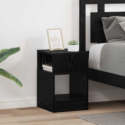 Tavolino 2 pcs Rovere Nero 30,5 x 30 x 45 cm Legno multistrato