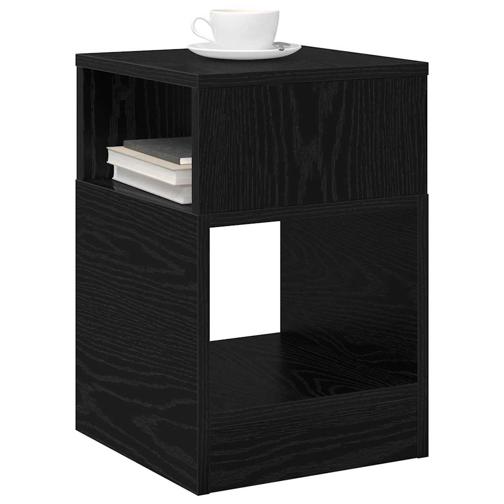 Tavolino 2 pcs Rovere Nero 30,5 x 30 x 45 cm Legno multistrato