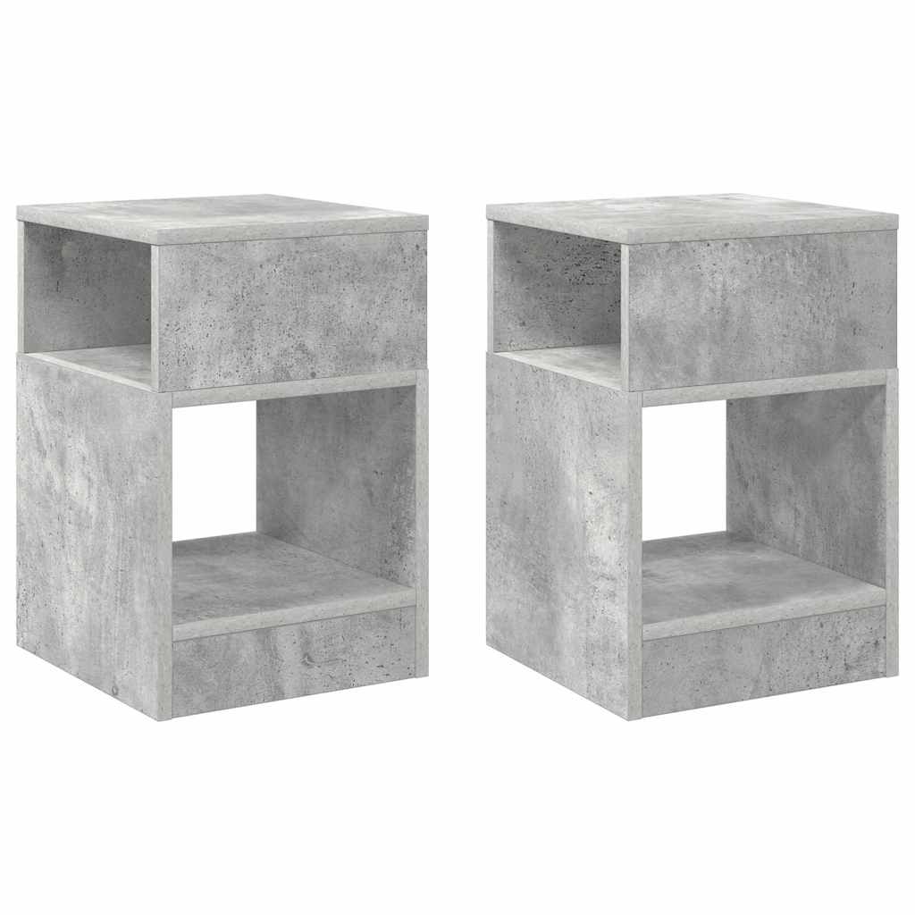 Tavolino 2 pcs Grigio cemento 30,5 x 30 x 45 cm