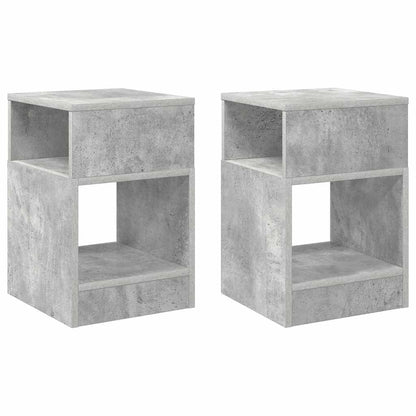 Tavolino 2 pcs Grigio cemento 30,5 x 30 x 45 cm