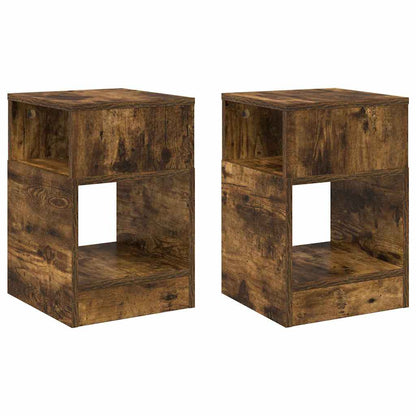 Tavolino 2 pcs Rovere fumÃ© 30,5 x 30 x 45 cm Legno multistrato