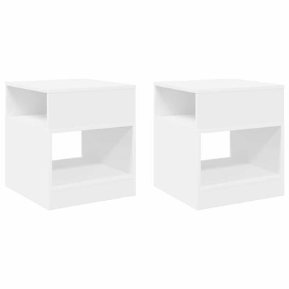Tavolino 2 pcs Bianco 40,5 x 40 x 45 cm Legno multistrato