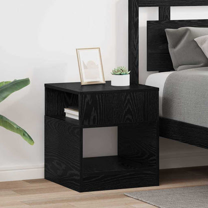 Tavolino 2 pcs Rovere Nero 40,5 x 40 x 45 cm Legno multistrato