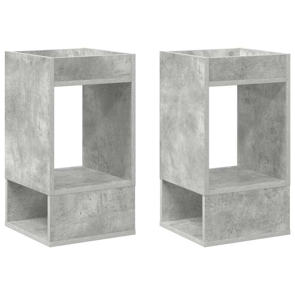 Tavolino 2 pcs Grigio cemento 30 x 30 x 56 cm Legno multistrato