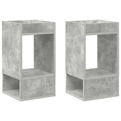 Tavolino 2 pcs Grigio cemento 30 x 30 x 56 cm Legno multistrato