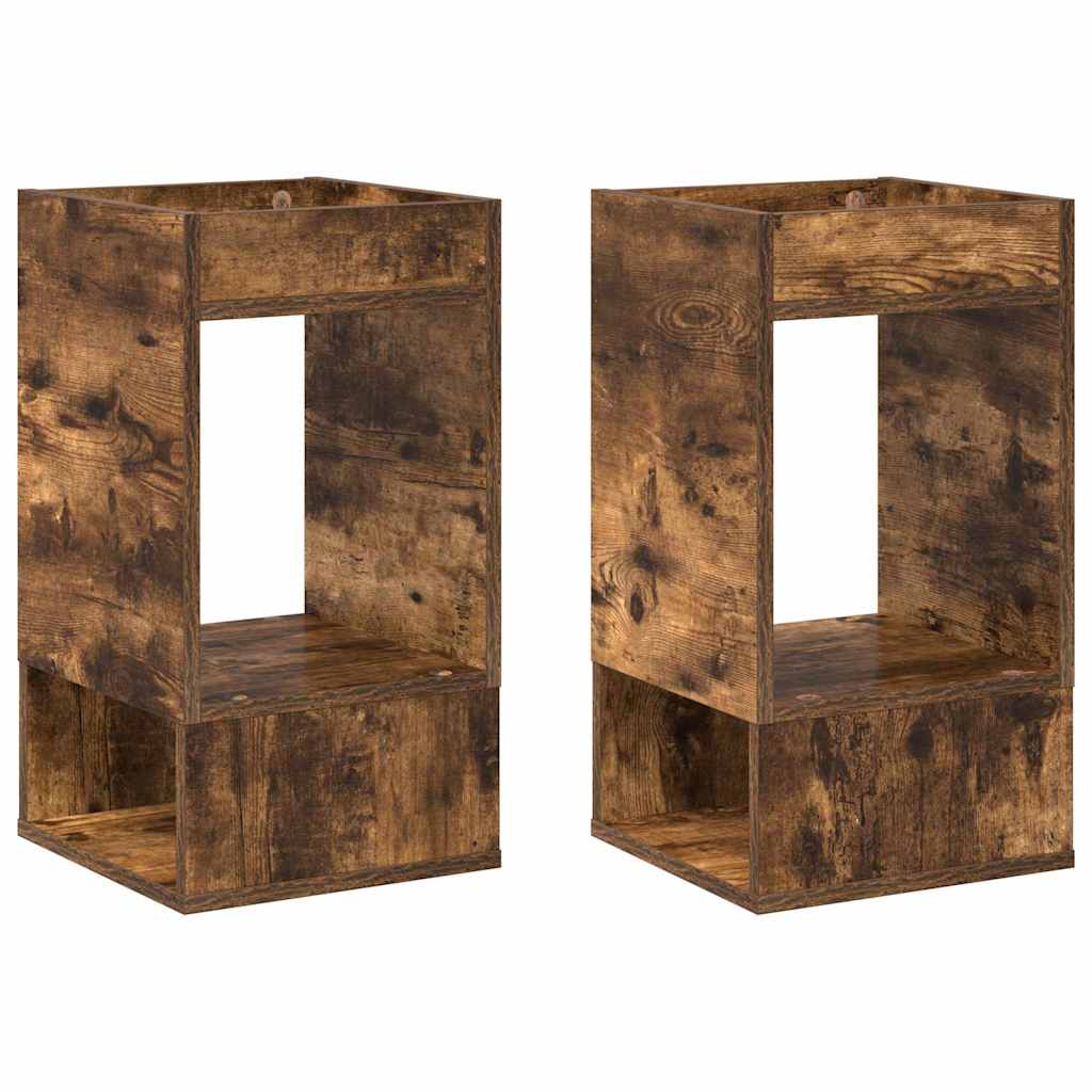 Tavolino 2 pcs Rovere fumÃ© 30 x 30 x 56 cm Legno multistrato
