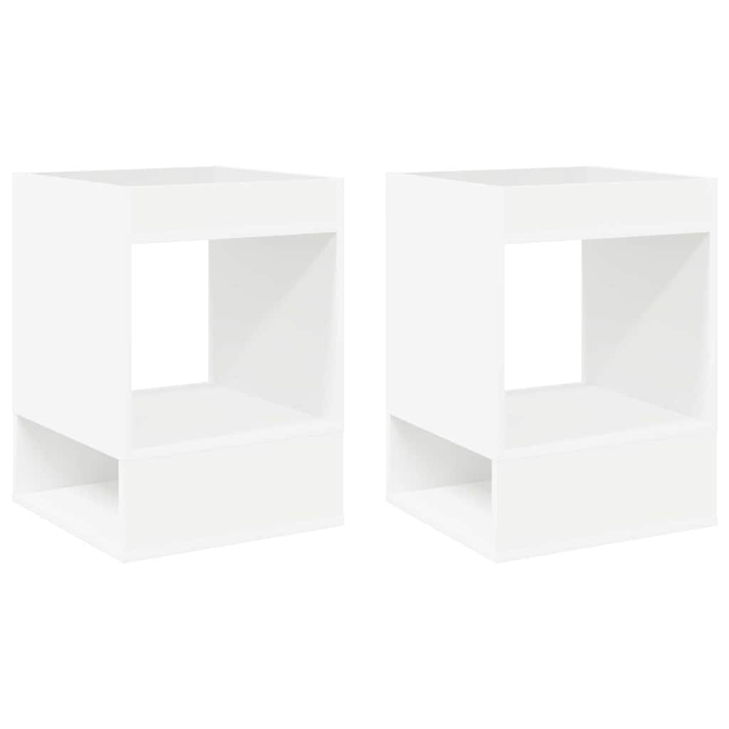 Tavolino 2 pcs Bianco 40 x 40 x 56 cm Legno multistrato