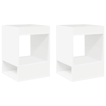 Tavolino 2 pcs Bianco 40 x 40 x 56 cm Legno multistrato
