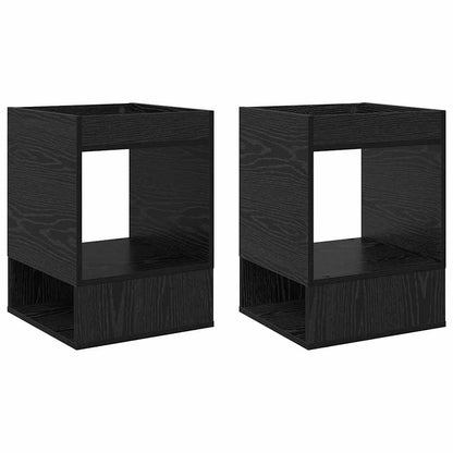 Tavolino 2 pcs Rovere Nero 40 x 40 x 56 cm Legno multistrato