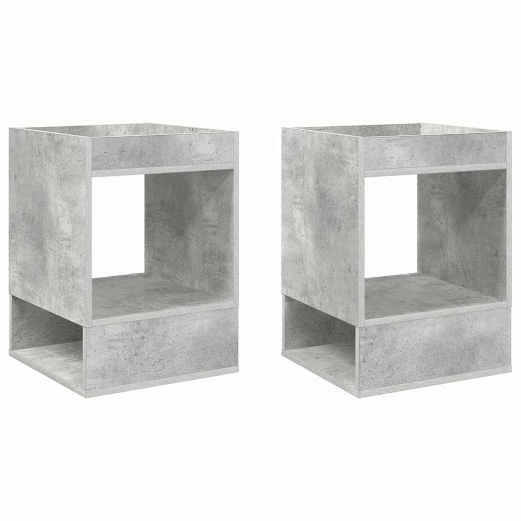 Tavolino 2 pcs Grigio cemento 40 x 40 x 56 cm Legno multistrato