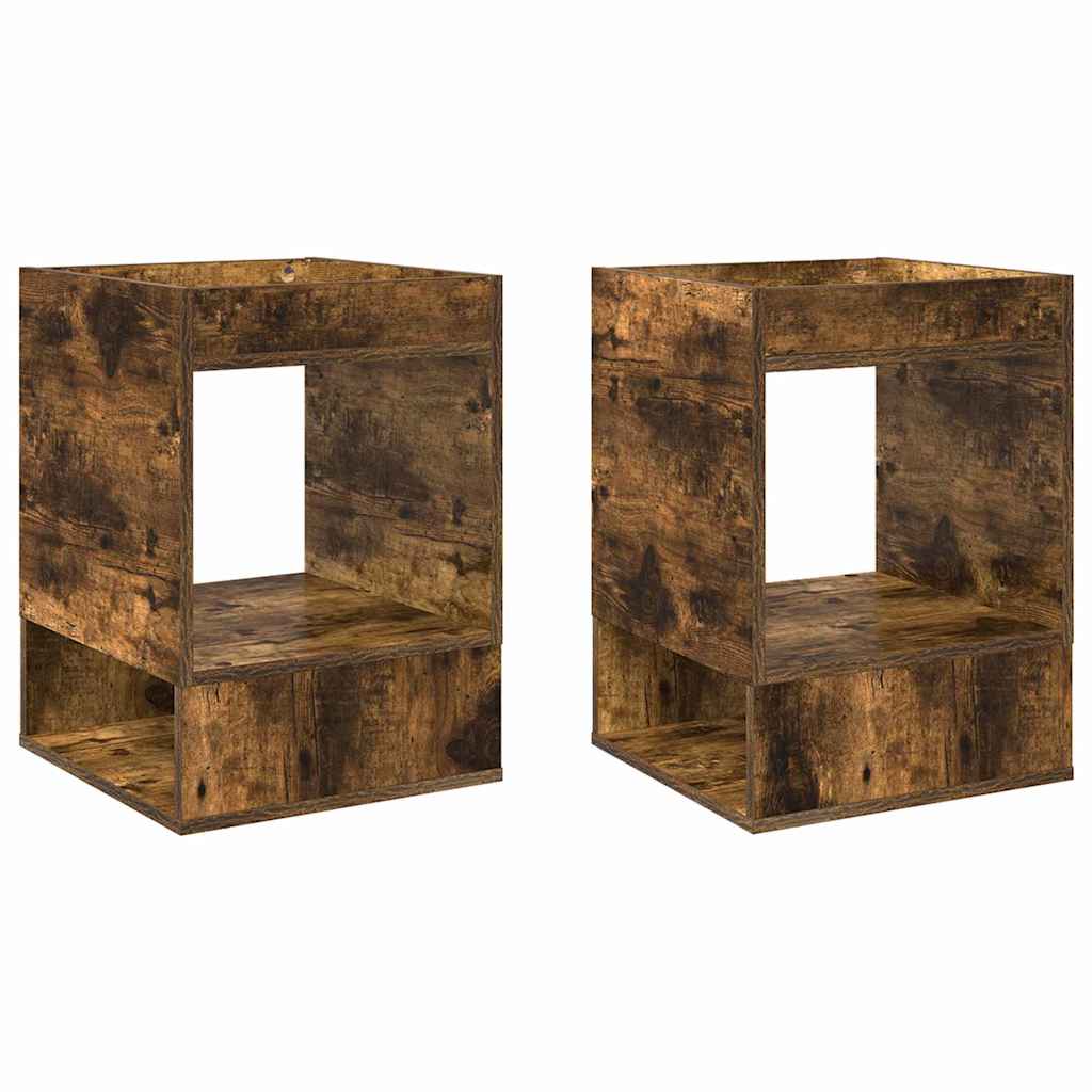 Tavolino 2 pcs Rovere fumÃ© 40 x 40 x 56 cm Legno multistrato