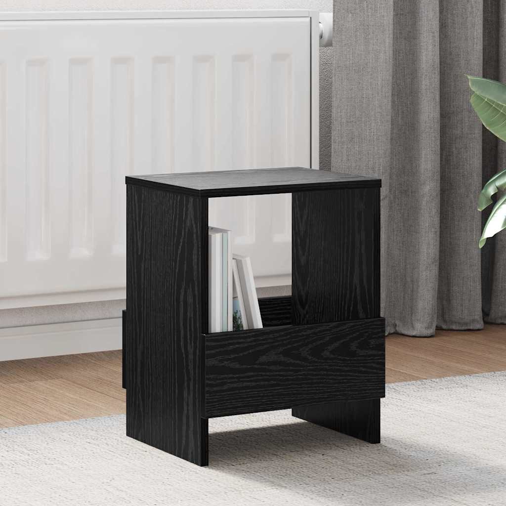 Scaffale per riviste Rovere Nero 35 x 30 x 45 cm