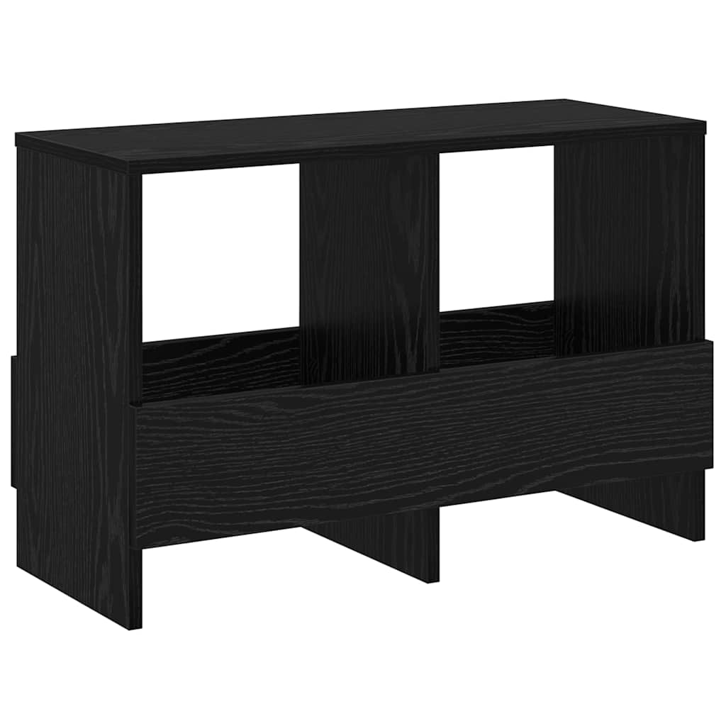 Scaffale per riviste Rovere Nero 68,5 x 30 x 45 cm