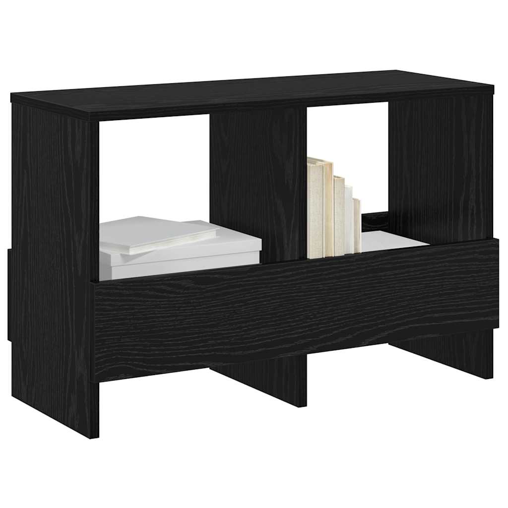 Scaffale per riviste Rovere Nero 68,5 x 30 x 45 cm