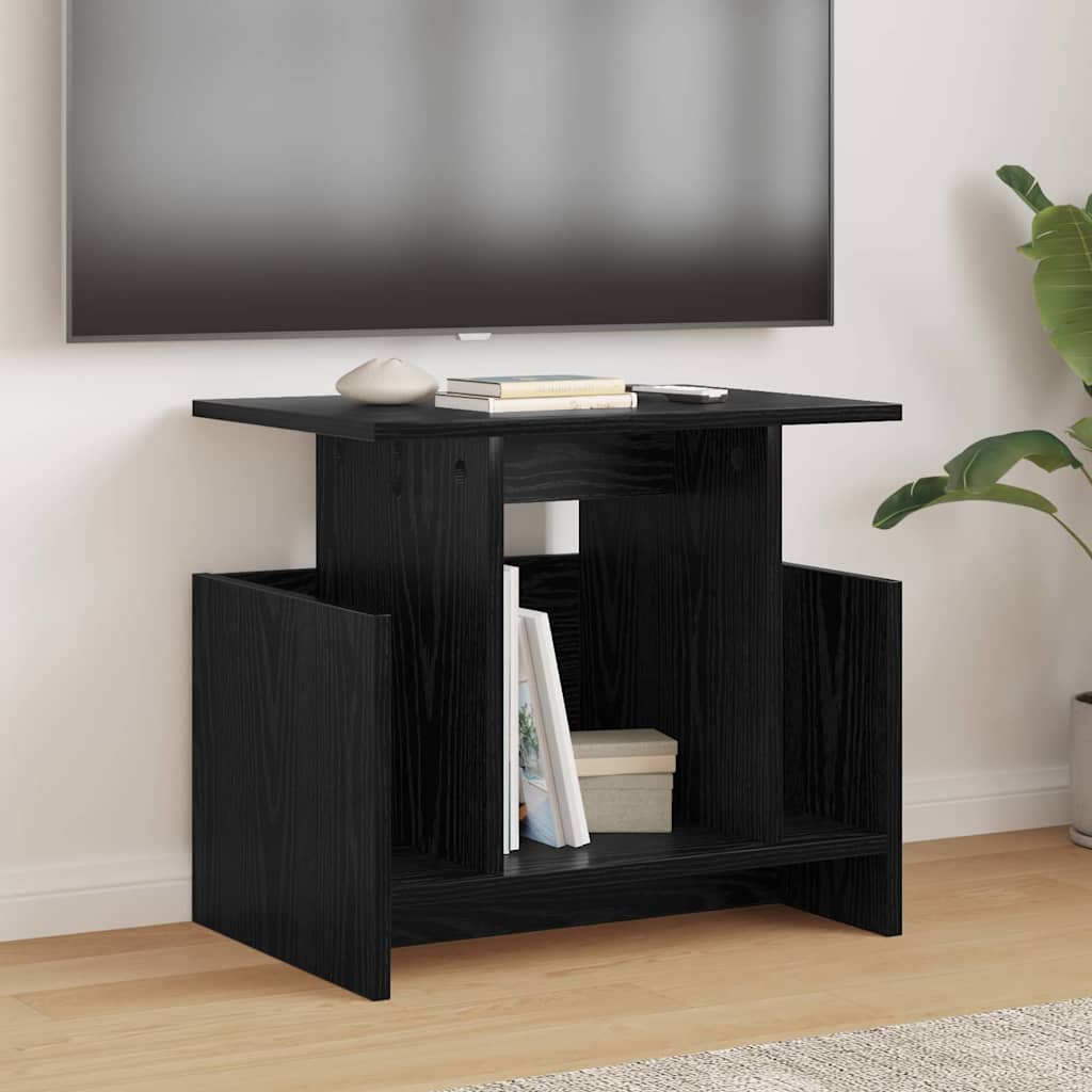 Supporto TV 2 pcs Rovere Nero 50 x 35 x 45 cm Legno multistrato
