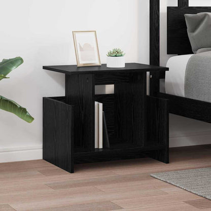Supporto TV 2 pcs Rovere Nero 50 x 35 x 45 cm Legno multistrato