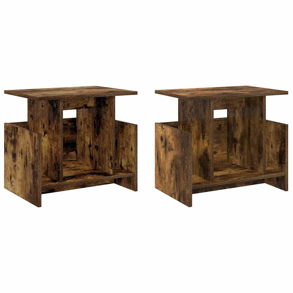 Supporto TV 2 pcs Rovere fumÃ© 50 x 35 x 45 cm Legno multistrato