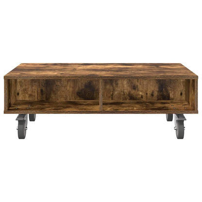 Tavolino con Ruote Rovere fumÃ© 90 x 50 x 30 cm
