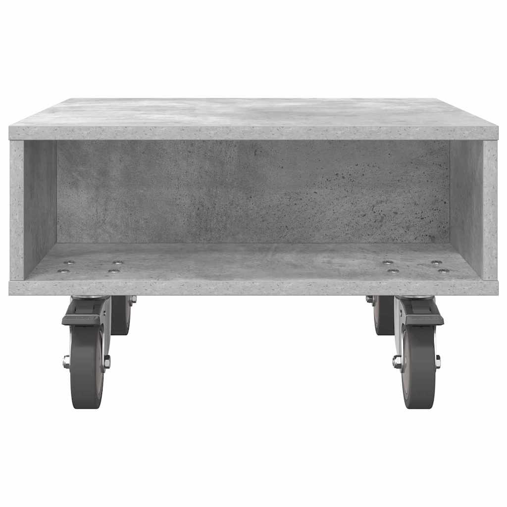 Tavolino con Ruote Grigio cemento 50,5 x 50 x 30 cm