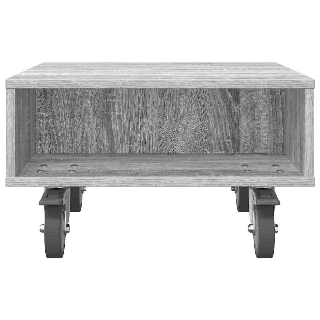 Tavolino con Ruote Grigio Sonoma 50,5 x 50 x 30 cm