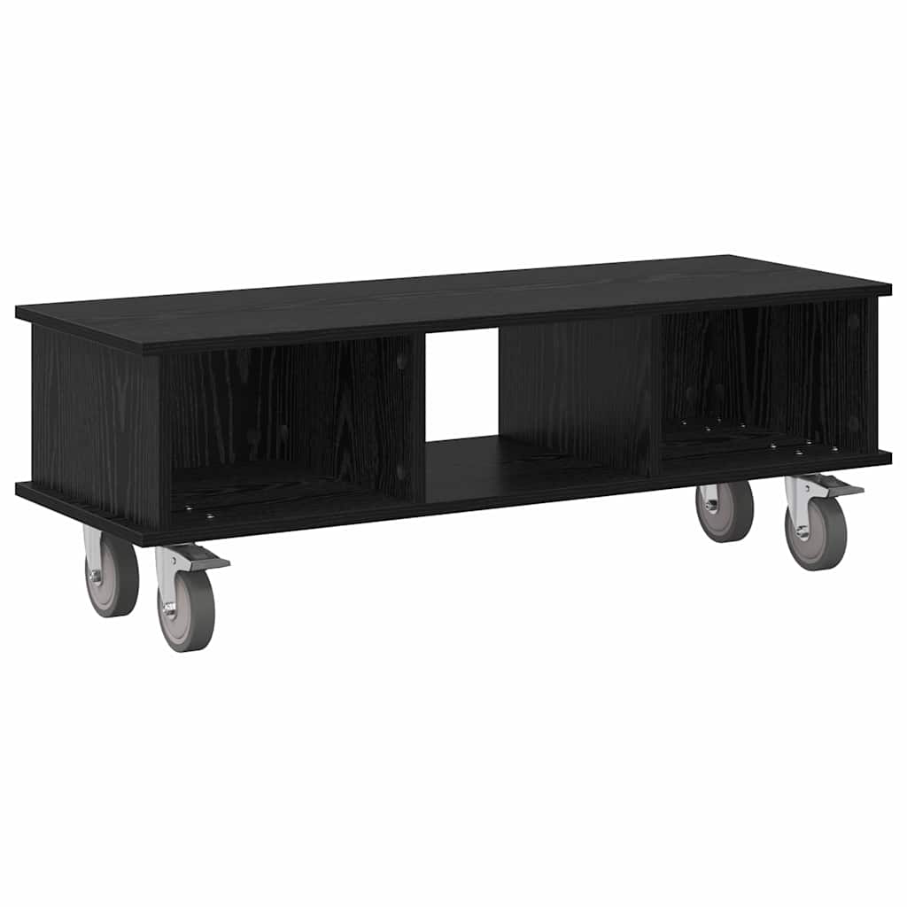 Supporto TV Rovere Nero 100 x 35 x 35 cm Legno multistrato