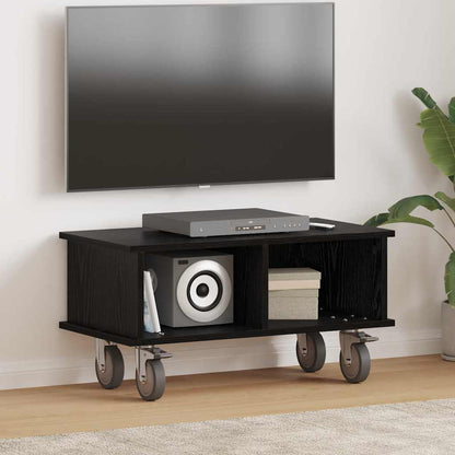 Supporto TV Rovere Nero 68,5 x 35 x 35 cm Legno multistrato
