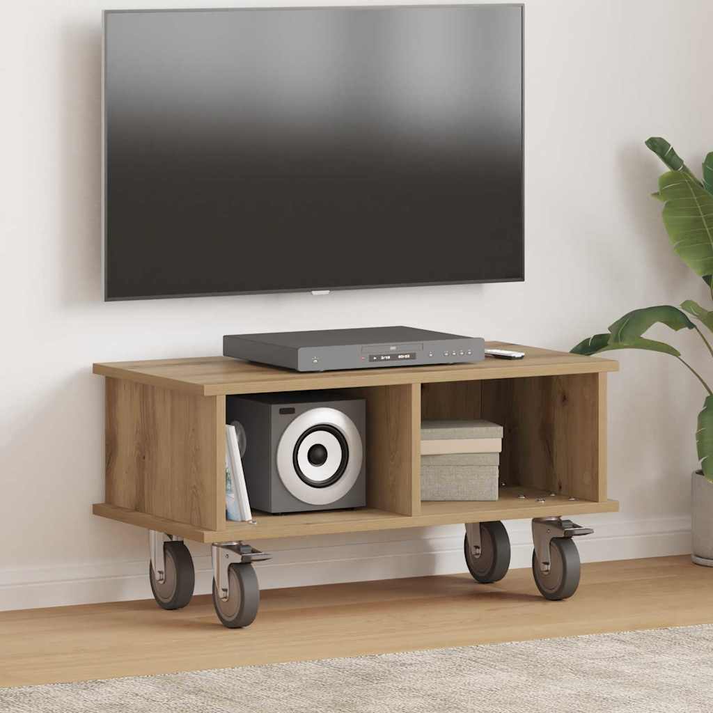 Supporto TV Rovere artigianale 68,5 x 35 x 35 cm