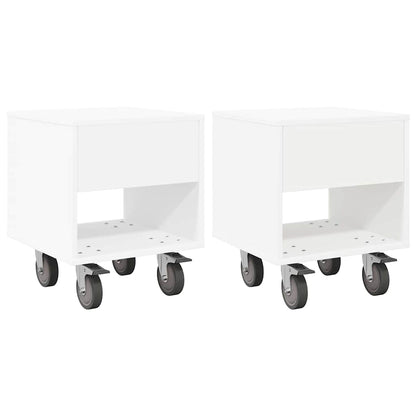 Comodino 2 pcs Bianco 40,5 x 40 x 48 cm Legno multistrato