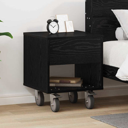 Comodino Rovere Nero 40,5 x 40 x 48 cm Legno multistrato