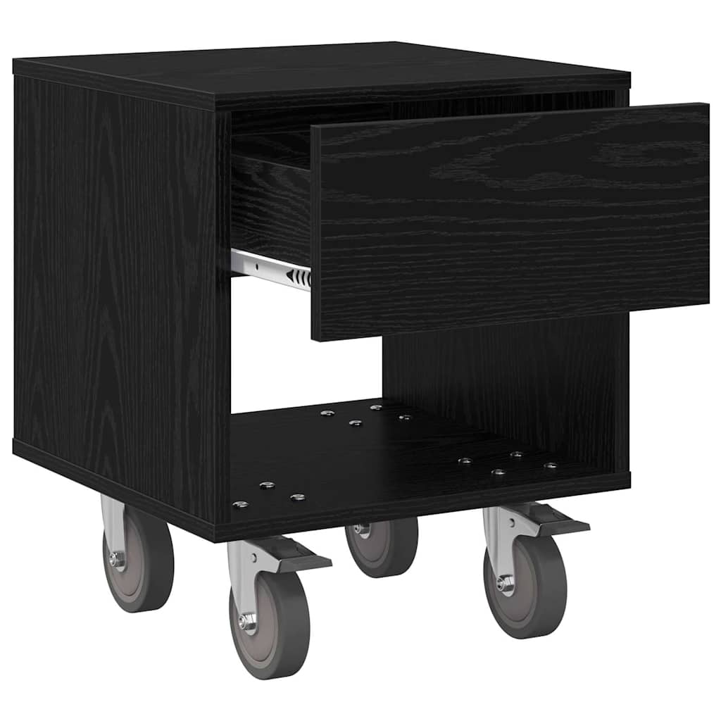 Comodino Rovere Nero 40,5 x 40 x 48 cm Legno multistrato